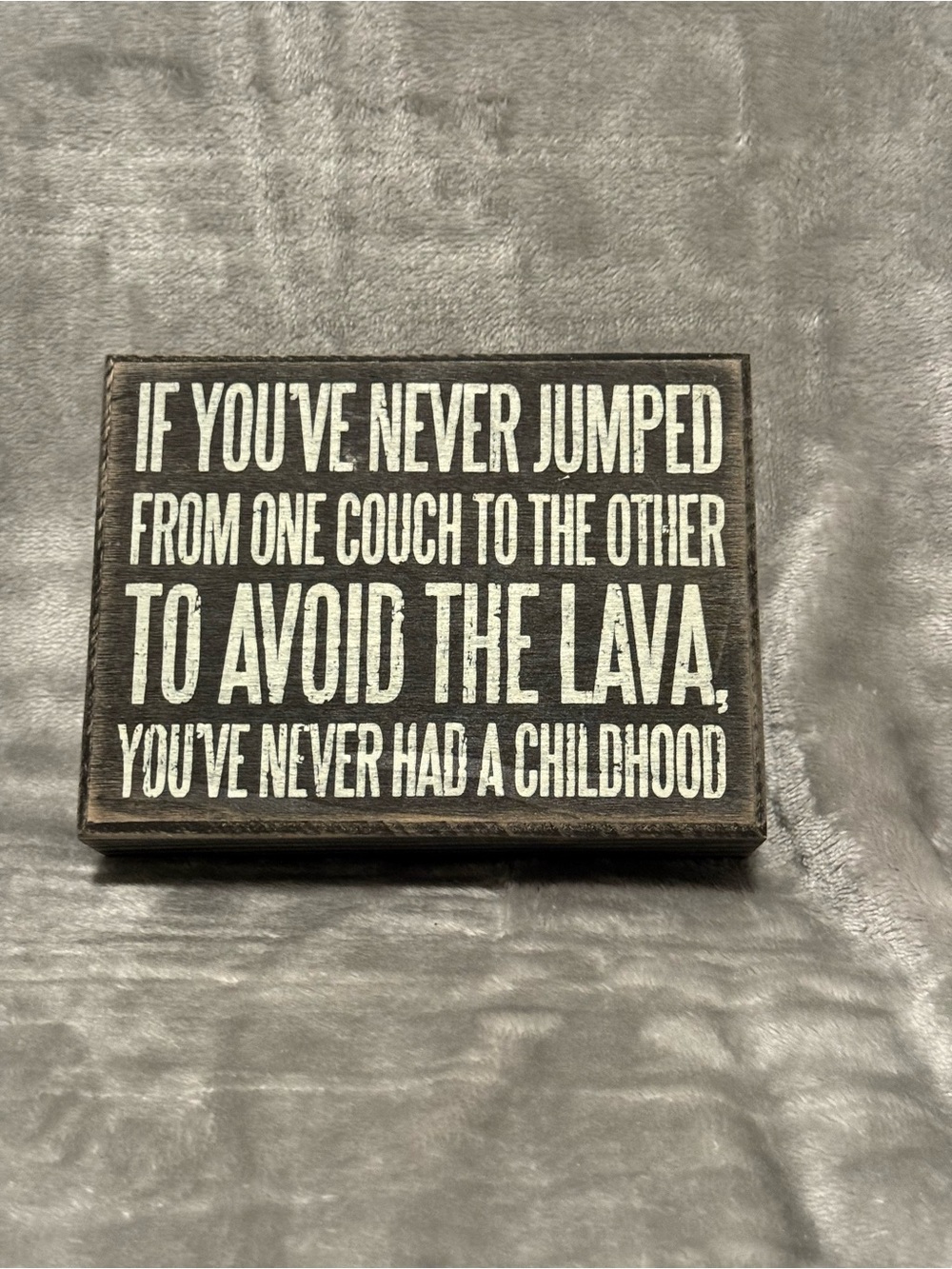 Rustic Black & White 'Avoid the Lava' Wall Sign